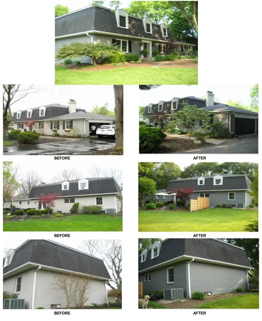 Indianapolis exterior painting before and after.