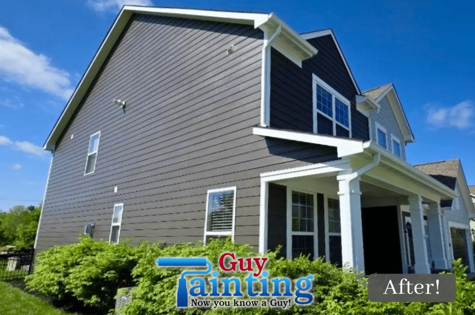 Exterior repaint of a home with faded, chalky siding